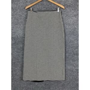 Mongo MNG Skirt Women's Large Houndstooth Black White Long